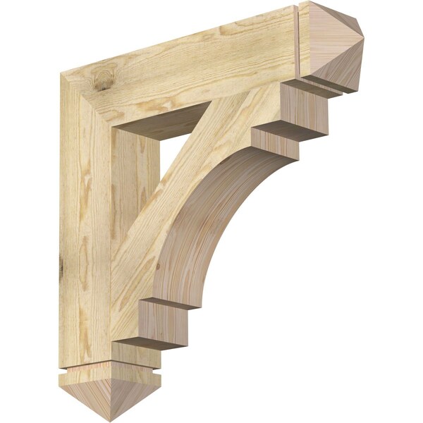 Ekena Millwork Merced Arts & Crafts Rough Sawn Bracket, Douglas Fir, 6"W x 30"D x 30"H BKT06X30X30MRC03RDF - main